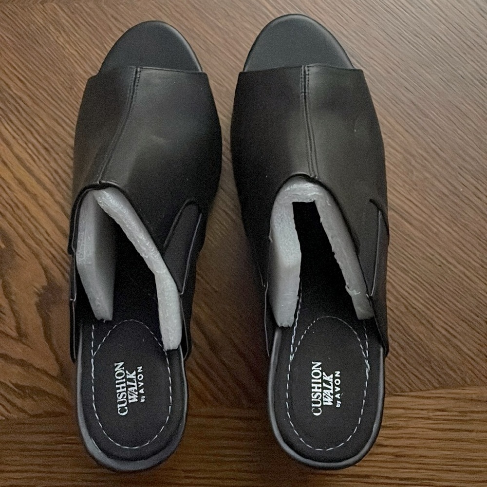 🆕 Cushion Walk Mules, Peep Toe, Size 8